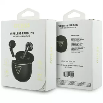 Guess Gold Line Triangle TWS Bluetooth-oordopjes met oplaadcase (zwart)
