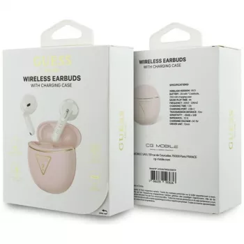 Guess Gold Line Triangle True Wireless Stereo Bluetooth-oordopjes met oplaadcase (roze)