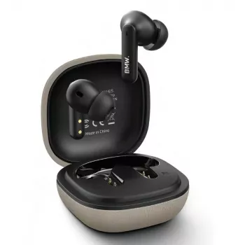 BMW LeatherMetal Logo TWS Bluetooth-oordopjes met ENC, taupe