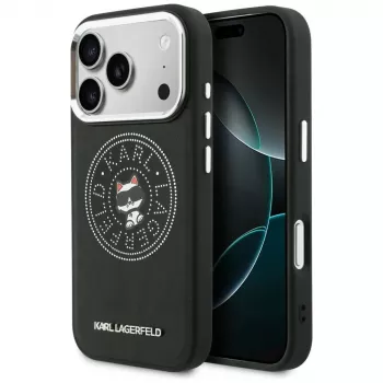 Karl Lagerfeld Point & Choupette Sketch MagSafe-hoesje voor iPhone 17 Pro, zwart