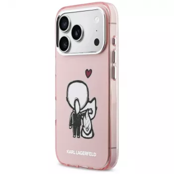 KARL LAGERFELD Karl & Choupette Back MagSafe-hoesje voor iPhone 17 Pro, roze