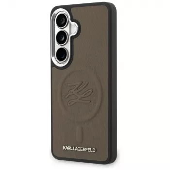 KARL LAGERFELD Embossed Ring Initials MagSafe-hoes voor Samsung Galaxy S26+ bruin