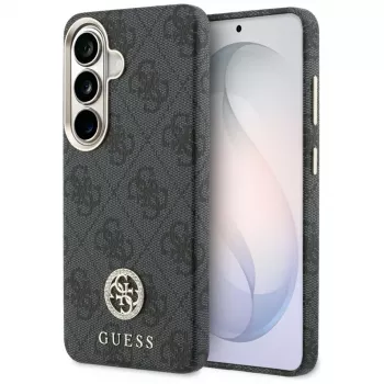 Guess 4G Rhinestone Round Logo MagSafe Case voor Samsung Galaxy S26 (zwart)
