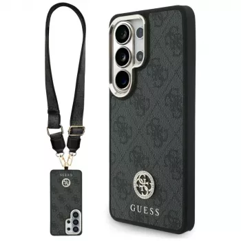 Guess 4G Big Rhinestone Triangle Strap MagSafe Case Kit voor Samsung Galaxy S26 Ultra - zwart
