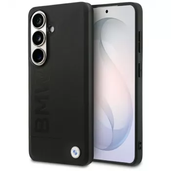 BMW Leather Hot Stamp MagSafe Case voor Samsung Galaxy S26+ zwart