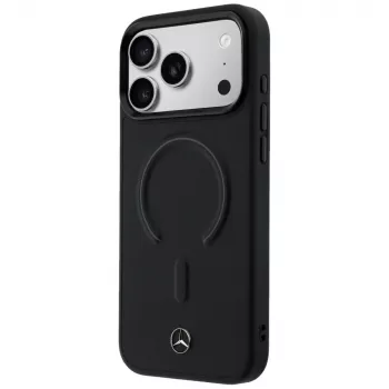 Mercedes Leather 3D MagSafe Case voor iPhone 17 Pro Max zwart