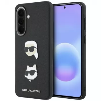 KARL LAGERFELD hoesje voor Samsung Galaxy A37 5G met Karl & Choupette Heads, Pins & Logo, zwart