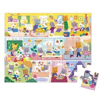 Janod puzzel in koffer dagindeling 24 stukjes 3+ made in France