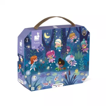 Janod Feeën- en waterlelies magneetset in koffer, 36 stukjes