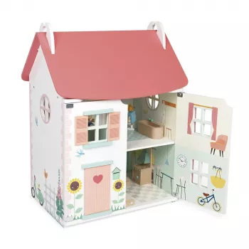 JANOD Lilliputiens Houten Poppenhuis met 15 Accessoires J06467