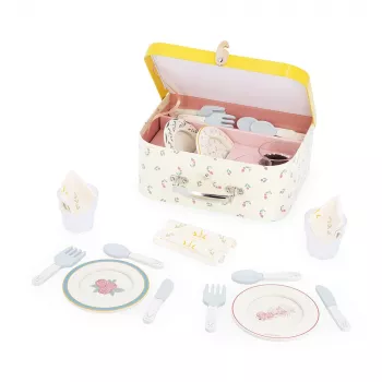 Janod Picknick Speelset in Koffer met Accessoires, 24 stuks, Shiny Grandma, 3+