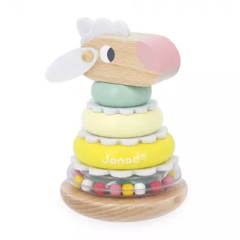 Janod Zigolos houten stapeltoren wankeldier schaap 12m+
