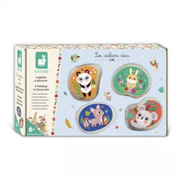 Janod Creatieve set decoratiestenen 4 stuks kleine dieren 6+