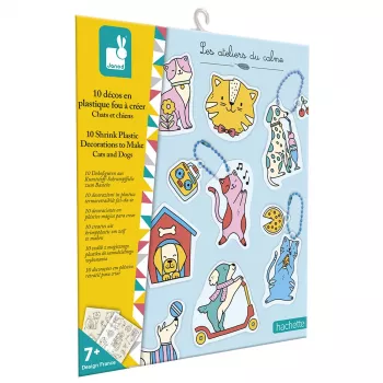 Janod DIY krimpfolie kunstset - Katten & honden - 10 ornamenten - vanaf 7 jaar