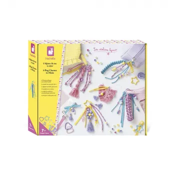 Janod DIY bag charm creatieve set voor sleutelhangers, vilt knutselset, vanaf 7 jaar