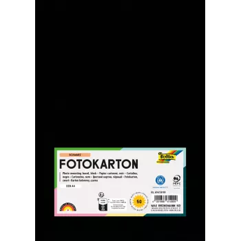 Folia 614/50 90 - Zwart - Effen - A4 (210 x 297 mm) - 300 g/m² - 50 vel - Duitsland