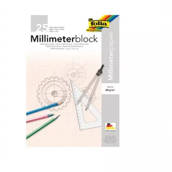 Folia 8230/25 millimeterpapierblok A3, 25 vellen