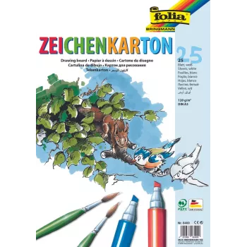 Folia tekenkarton wit 120 g/m² 25 vel DIN A4