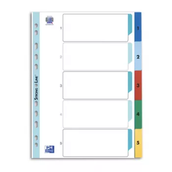 Oxford register A4 1-5 meerkleurig 5 tabs 1 set