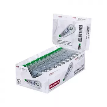Tombow CT-CA4-20 MONO CA correctieroller - wit lint 10 m x 4,2 mm - groene/transparante dispenser - 20 stuks