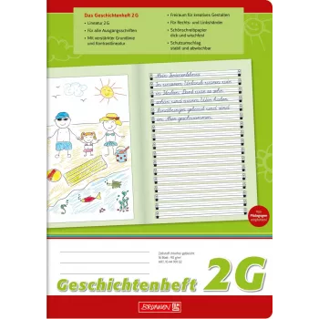 BRUNNEN verhalenboek liniatuur 2G gelinieerd DIN A4 zonder rand 16 vel