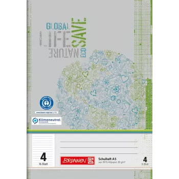 BRUNNEN recycling schoolschrift Lineatur 4 gelinieerd zonder kantlijn