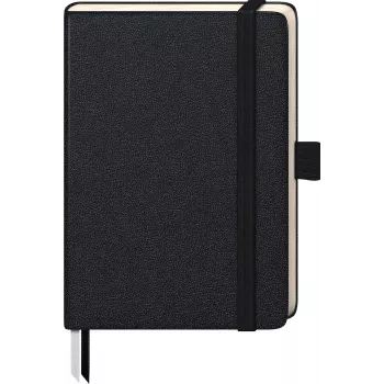 BRUNNEN KOMPAGNON notitieboek A6 geruit zwart 96 blad garenbinding