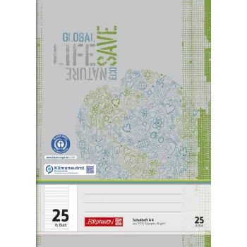 BRUNNEN schrift A4 gelinieerd 16 blad recycling Blauer Engel