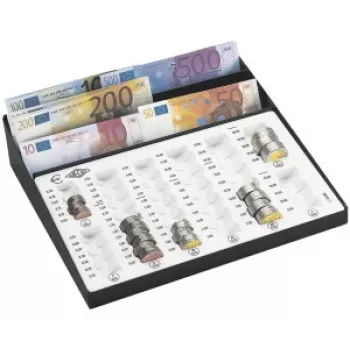 WEDO telbord - houten frame met 100 kunststof kralen (10 rijen, rood/wit)