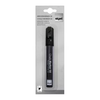 SIGEL krijtmarker 50 Chalk Marker beitelpunt 1-5 mm zwart 1 stuk