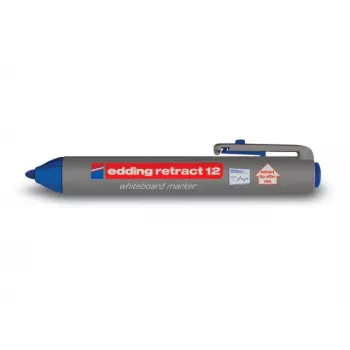 EDDING Retract 12 permanentmarker, beitelpunt, 1,5-3 mm streekbreedte, blauwe inkt, 10-pack
