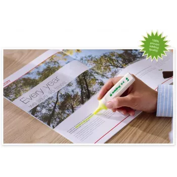 edding 24 EcoLine markeerstift, geel, beitelpunt 2-5 mm, verpakking van 10