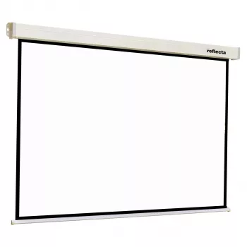 Reflecta Crystal-Line Rollo Softlift 160x160 handmatig oprolbaar projectiescherm, 1:1 beeldverhouding, 160x160 cm beeldoppervlak, matwit, witte behuizing