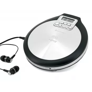 Soundmaster CD9220 draagbare cd-speler met 40s Anti-Shock, DBBS, zwart/zilver