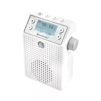 Soundmaster DAB60WE stopcontactradio DAB+, FM, Bluetooth, USB handsfreefunctie, spatwaterdicht, wit