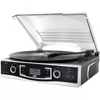 Soundmaster PL590SW stereoset platenspeler met DAB+, FM, AUX, USB, opnamefunctie, zwart