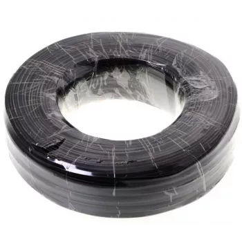Helos telefoonkabel - 100 m - plat - zwart