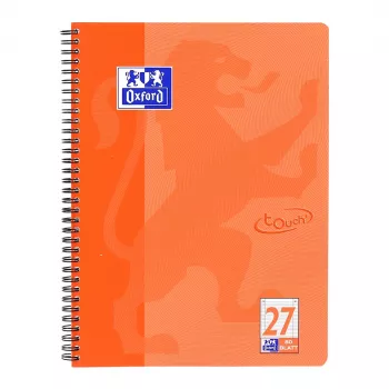 Oxford TOUCH notitieboek - koraal - A4+ - 80 vel - 90 g/m² - gelinieerd