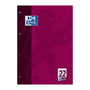Oxford schrijfblok DIN A4 gelinieerd liniatuur 22, 80 vel, 90 g/m², wit