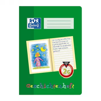 Oxford 100050092 schoolschrift voor verhalen A4, 16 vellen, 90 g/m², groen