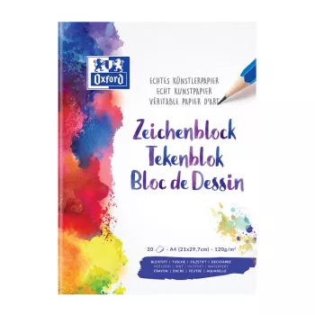 Oxford 100050321 A4 120 g/m² gelinieerd navulblok, 100 vel, wit, 4-voudig geperforeerd