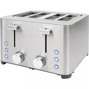 ProfiCook PC-TA 1252 4-sneeds broodrooster, roestvrij staal, 1500 W