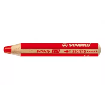 STABILO Woody 3 in 1 multifunctionele pen - rood - PEFC-gecertificeerd - 10 mm stift - los stuk