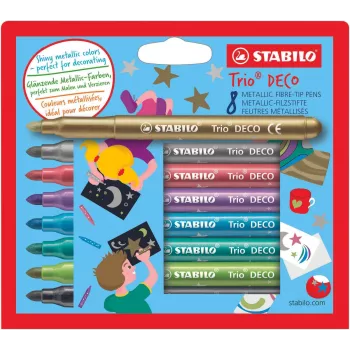STABILO Trio DECO viltstiften, kleuren assorti (8-pack)