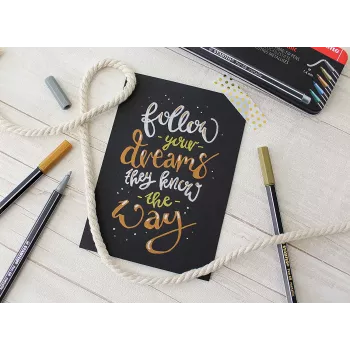 STABILO Pen 68 Metallic - zilver - inkt op waterbasis - zeshoekig - 1 stuk