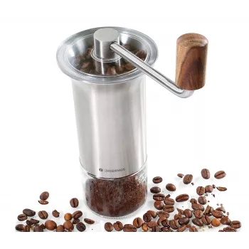 Zassenhaus koffiemolen BARISTA roestvrij staal / glas handmolen met keramisch maalwerk