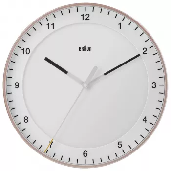 Braun BC17PW kwarts wandklok analoog, 30 cm, roze/wit