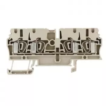 Weidmüller ZDU 2.5/4AN doorgangsklem, veerklemaansluiting, 2,5 mm², beige, 100 stuks