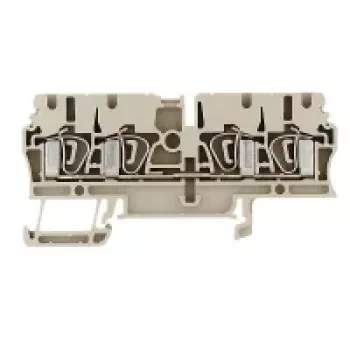 Weidmüller ZDU 2.5/4AN doorgangsklem, veerklemaansluiting, 2,5 mm², beige, 100 stuks