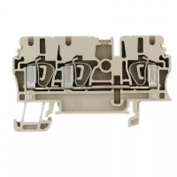 Weidmüller ZDU 2.5/3AN doorgangsklem, veerklemaansluiting, 2,5 mm², beige, 100 stuks